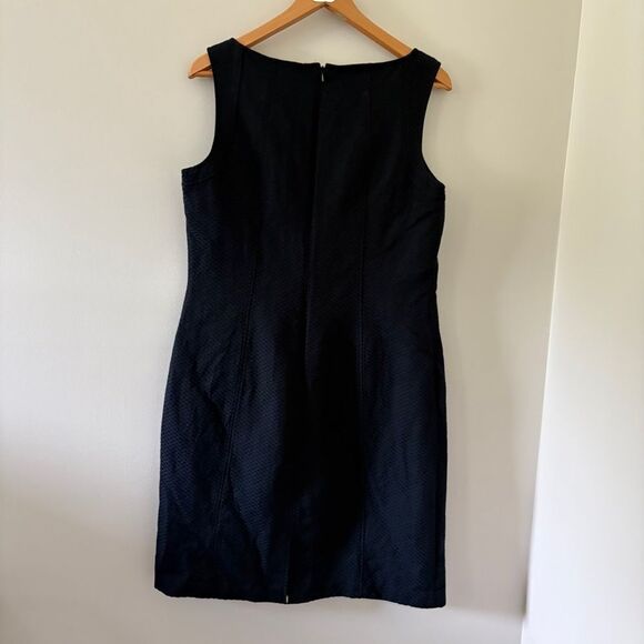 Talbots Black Textured Cotton Silk Sleeveless Fitted Dress Women's 14 excellent - Picture 8 of 11